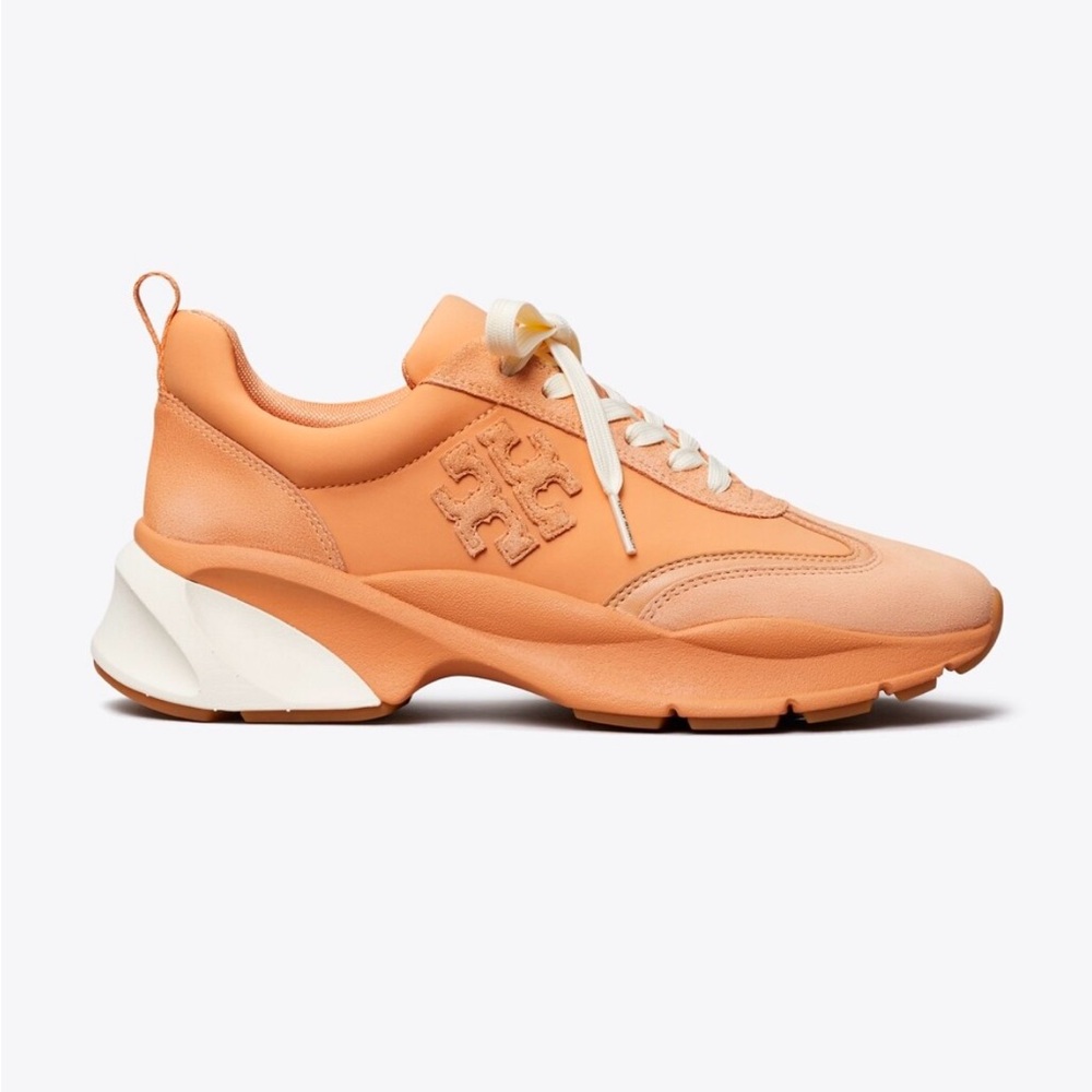 Authentic Tory Burch Peach Parfait Good Luck Trainer Sneaker